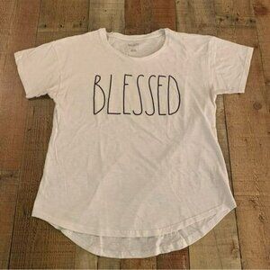 Rae Dunn Blessed graphic white short sleeve tshirt Large